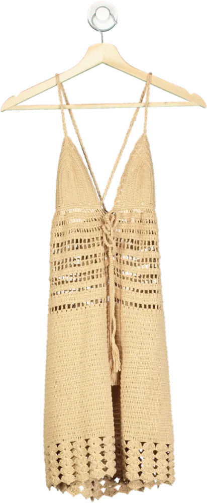 Indah Beige Handcrochet Dress S
