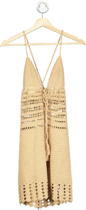 Indah Beige Handcrochet Dress S